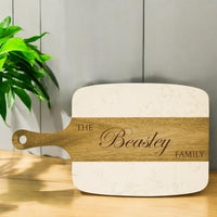 Marble and Acacia Serving Board Set with Tools - Grizzly Designs