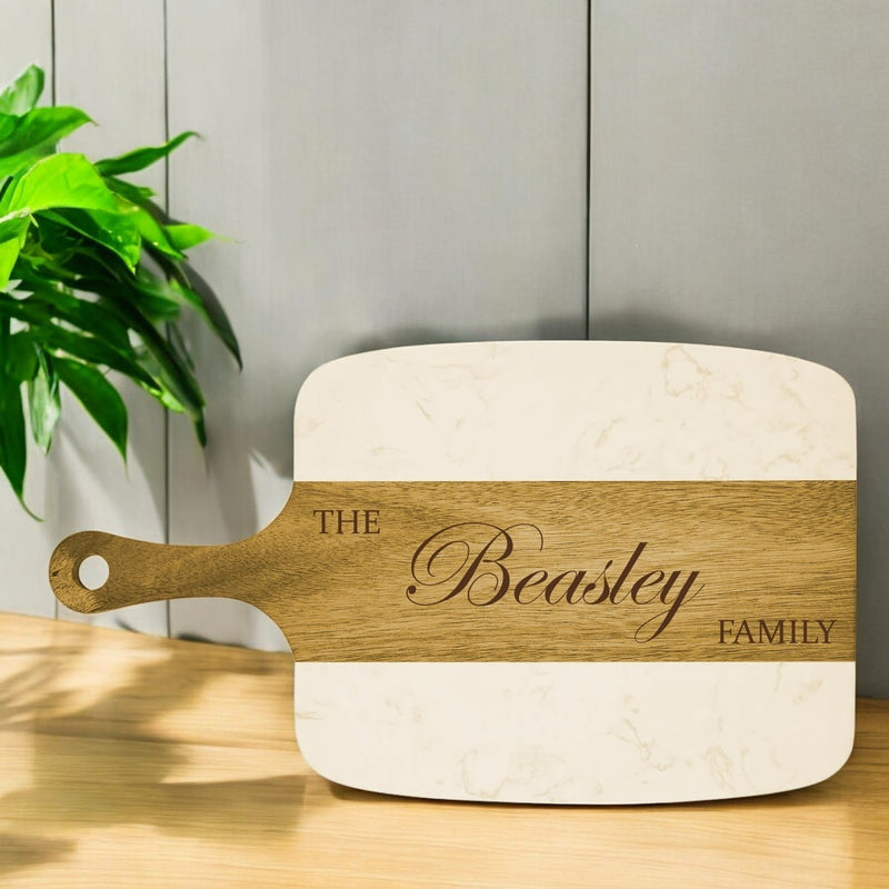 Marble and Acacia Serving Board Set with Tools - Grizzly Designs