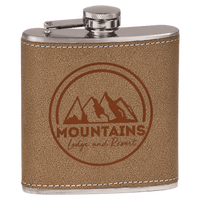 6 OZ Leatherette Flask - Grizzly Designs