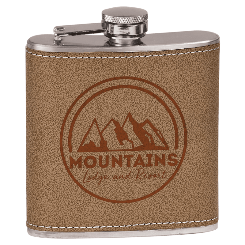 6 OZ Leatherette Flask - Grizzly Designs