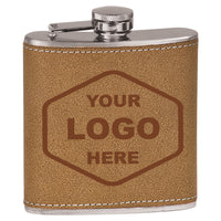 6 OZ Leatherette Flask - Grizzly Designs
