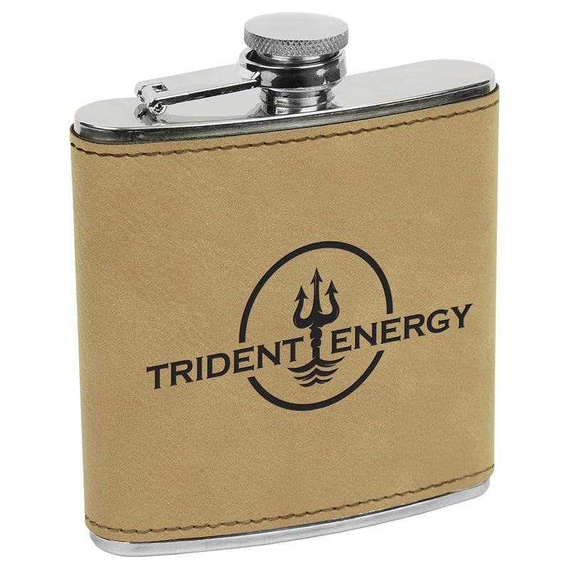 6 OZ Leatherette Flask - Grizzly Designs