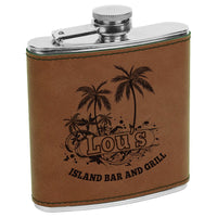 6 OZ Leatherette Flask - Grizzly Designs