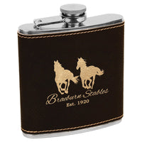 6 OZ Leatherette Flask - Grizzly Designs