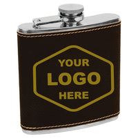 6 OZ Leatherette Flask - Grizzly Designs