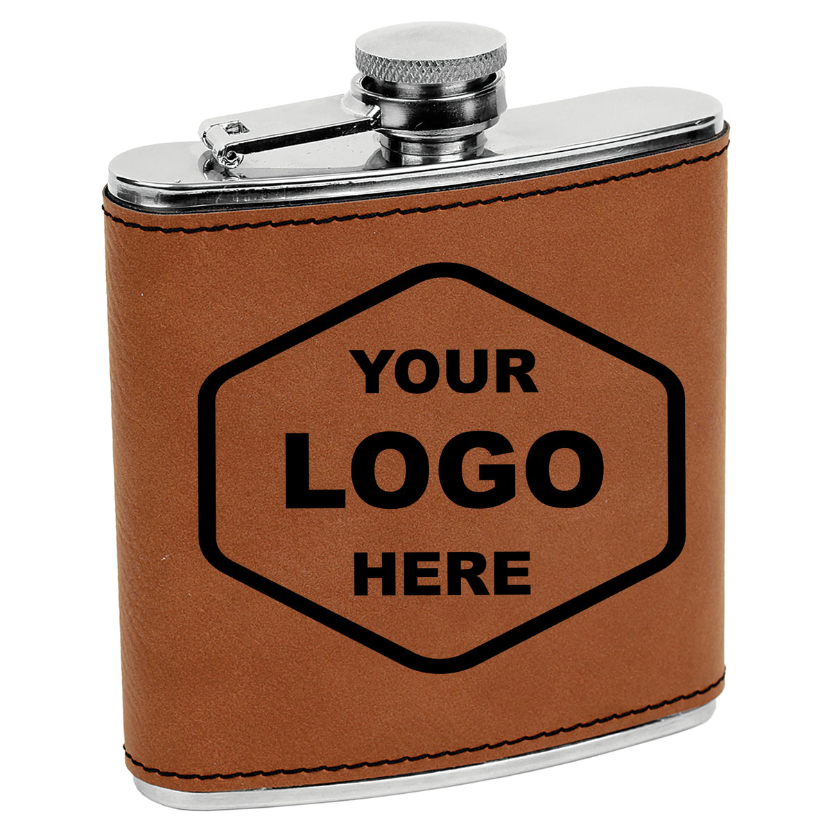 6 OZ Leatherette Flask - Grizzly Designs