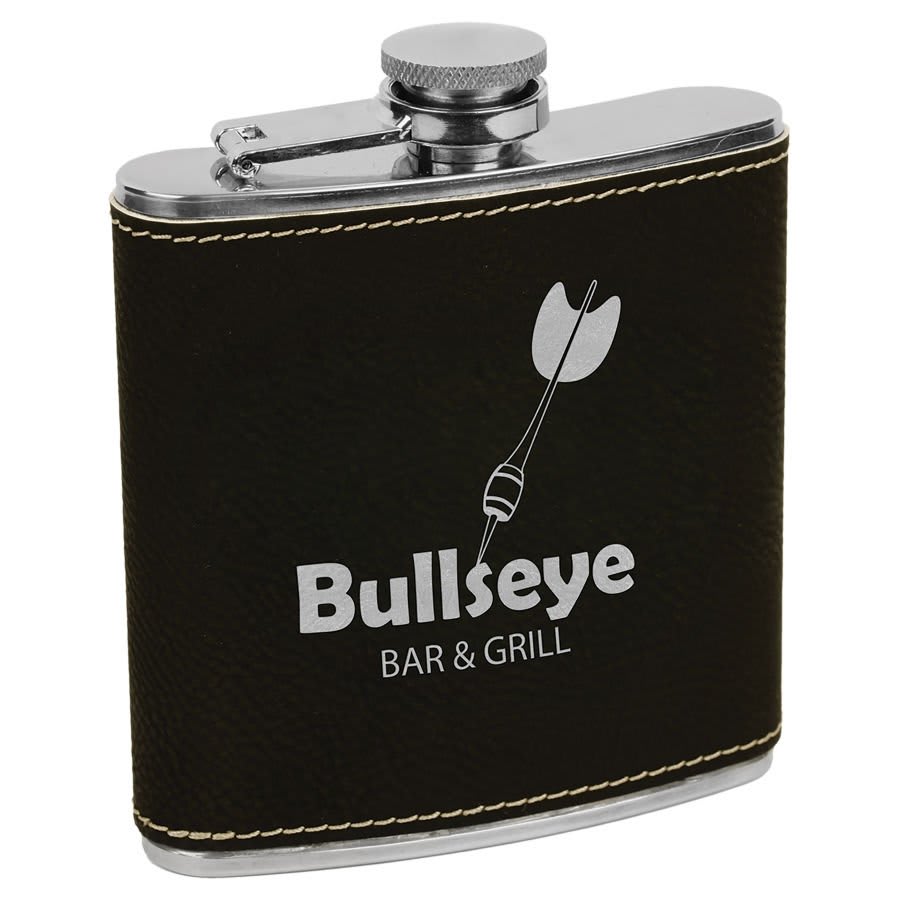 6 OZ Leatherette Flask - Grizzly Designs