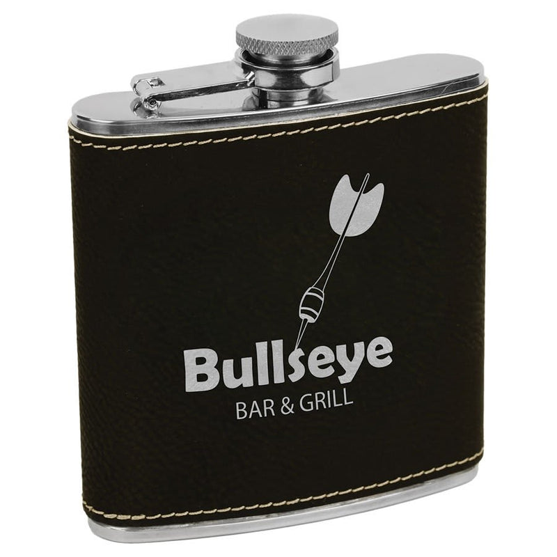 6 OZ Leatherette Flask - Grizzly Designs