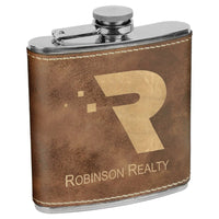 6 OZ Leatherette Flask - Grizzly Designs