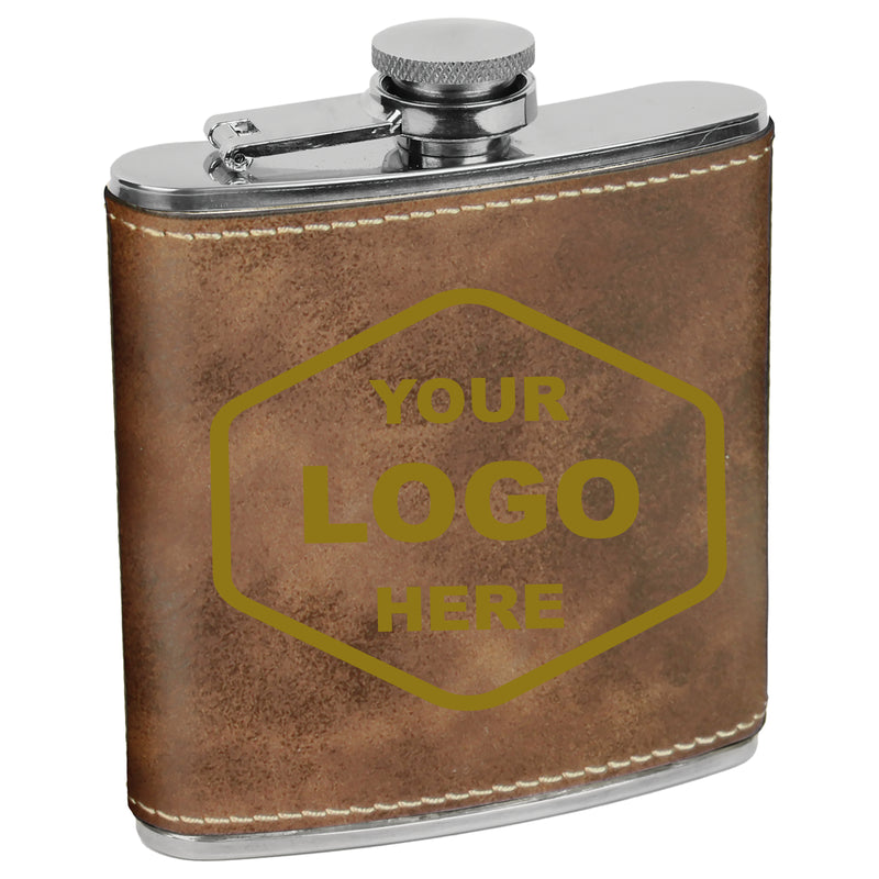 6 OZ Leatherette Flask - Grizzly Designs