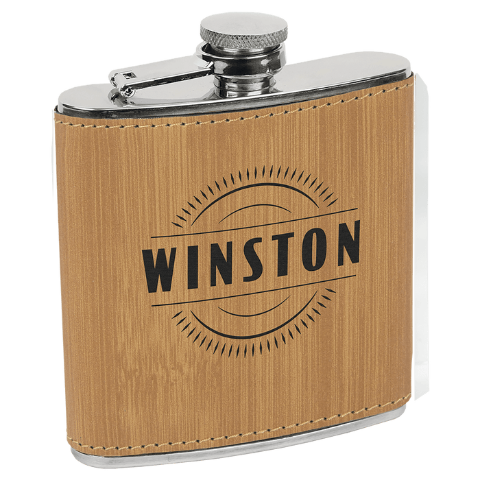 6 OZ Leatherette Flask - Grizzly Designs
