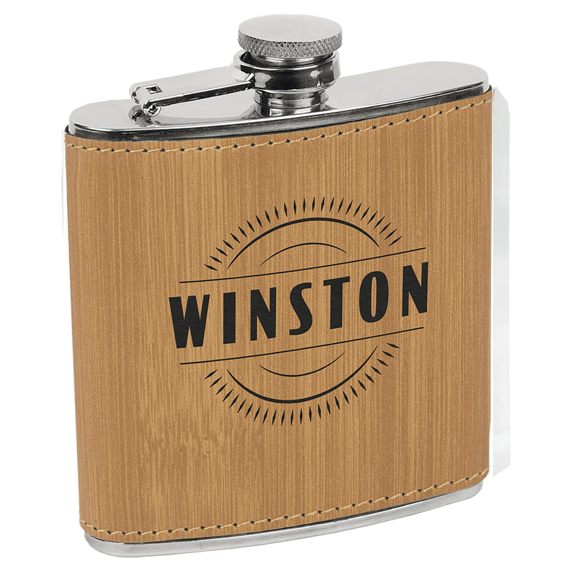 6 OZ Leatherette Flask - Grizzly Designs