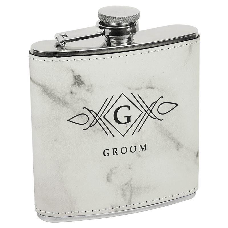 6 OZ Leatherette Flask - Grizzly Designs