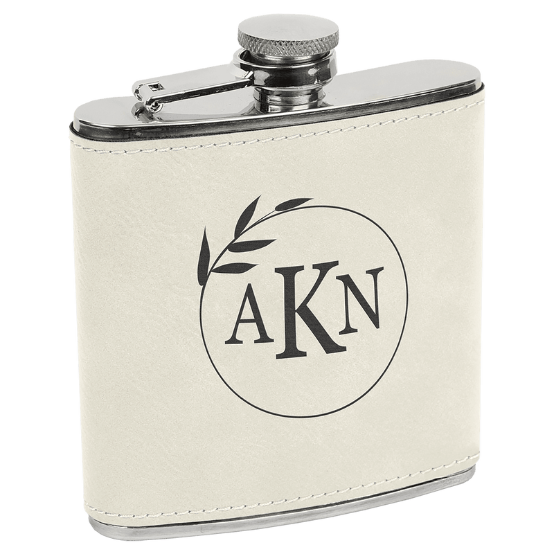 6 OZ Leatherette Flask - Grizzly Designs