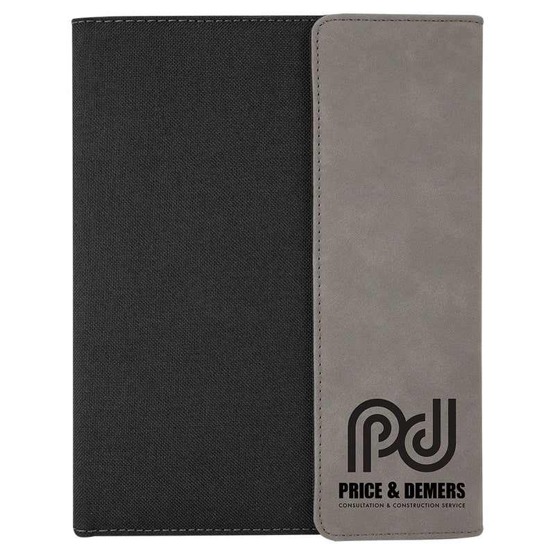 Leatherette / Canvas Portfolio with Notepad - Grizzly Designs