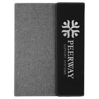 Leatherette / Canvas Portfolio with Notepad - Grizzly Designs