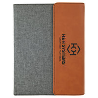 Leatherette / Canvas Portfolio with Notepad - Grizzly Designs