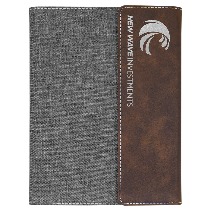 Leatherette / Canvas Portfolio with Notepad - Grizzly Designs