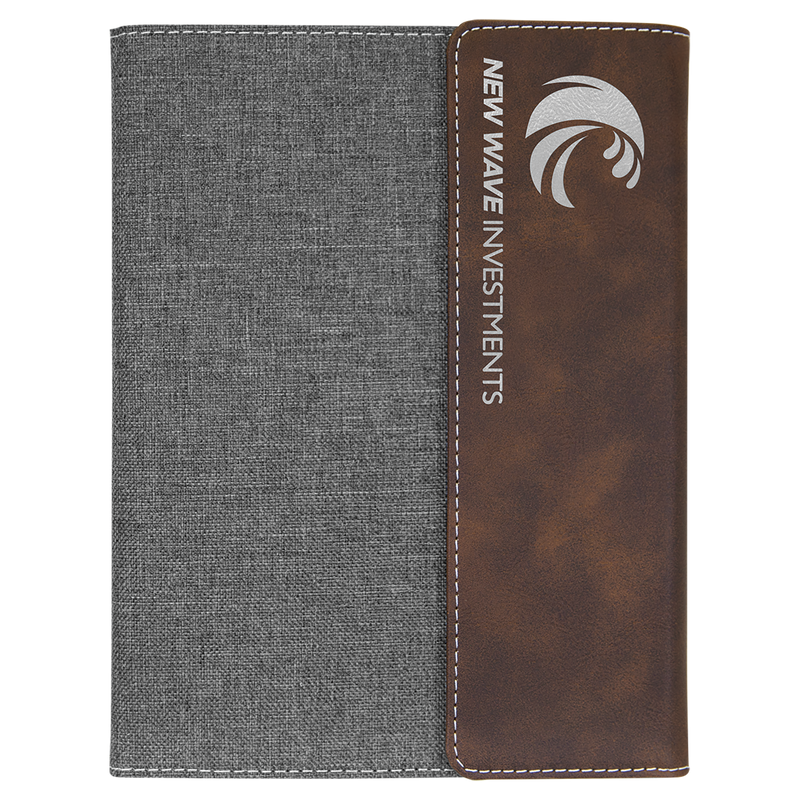 Leatherette / Canvas Portfolio with Notepad - Grizzly Designs