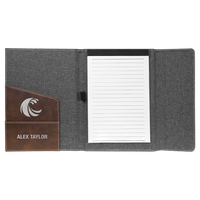 Leatherette / Canvas Portfolio with Notepad - Grizzly Designs