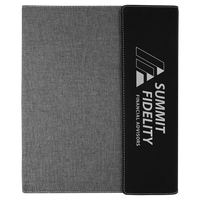Leatherette / Canvas Portfolio with Notepad - Grizzly Designs