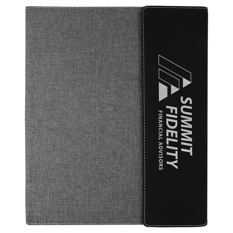 Leatherette / Canvas Portfolio with Notepad - Grizzly Designs