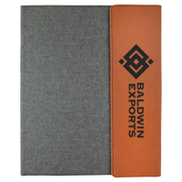 Leatherette / Canvas Portfolio with Notepad - Grizzly Designs