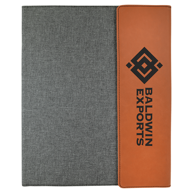 Leatherette / Canvas Portfolio with Notepad - Grizzly Designs