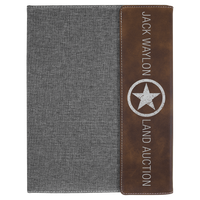 Leatherette / Canvas Portfolio with Notepad - Grizzly Designs