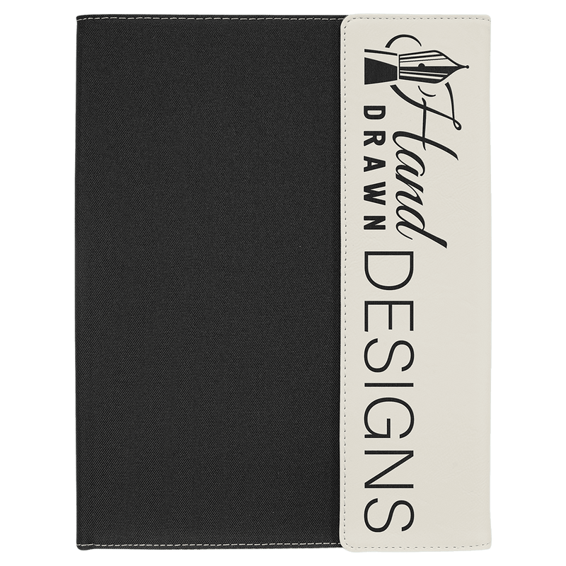 Leatherette / Canvas Portfolio with Notepad - Grizzly Designs
