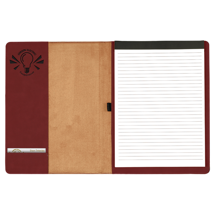 Leatherette Portfolio with Notepad - Grizzly Designs
