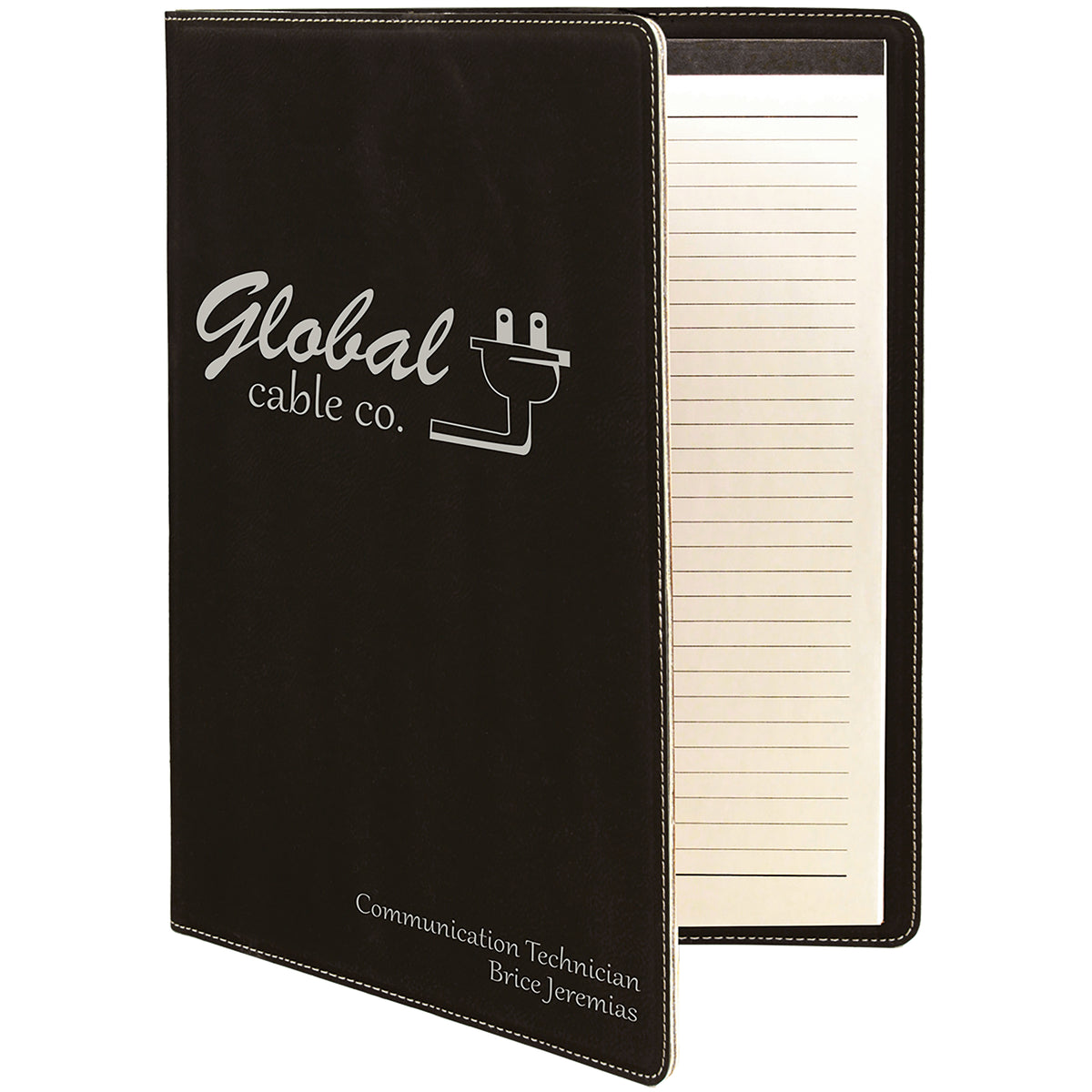 Leatherette Portfolio with Notepad - Grizzly Designs