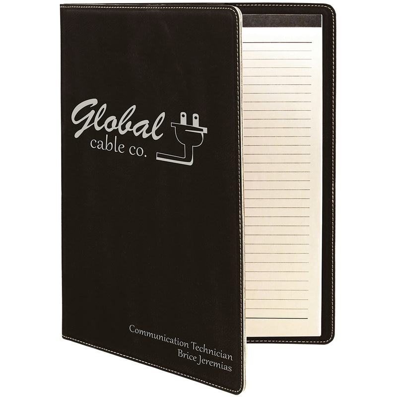 Leatherette Portfolio with Notepad - Grizzly Designs