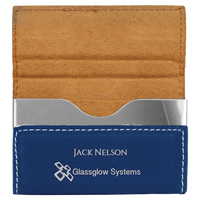 Leatherette Hard Business Card Holder - Grizzly Designs