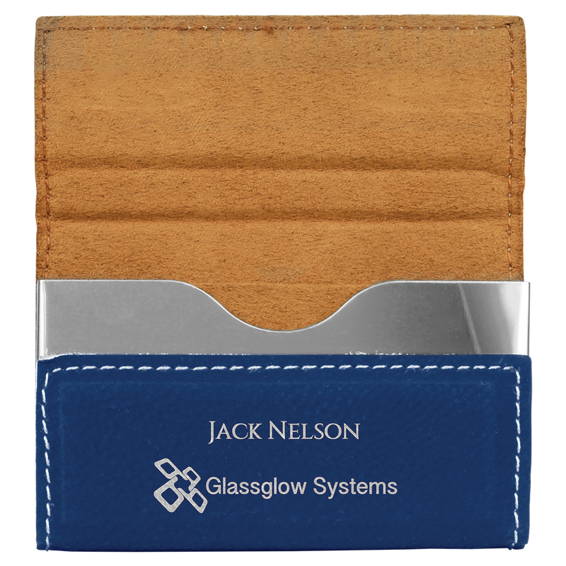 Leatherette Hard Business Card Holder - Grizzly Designs