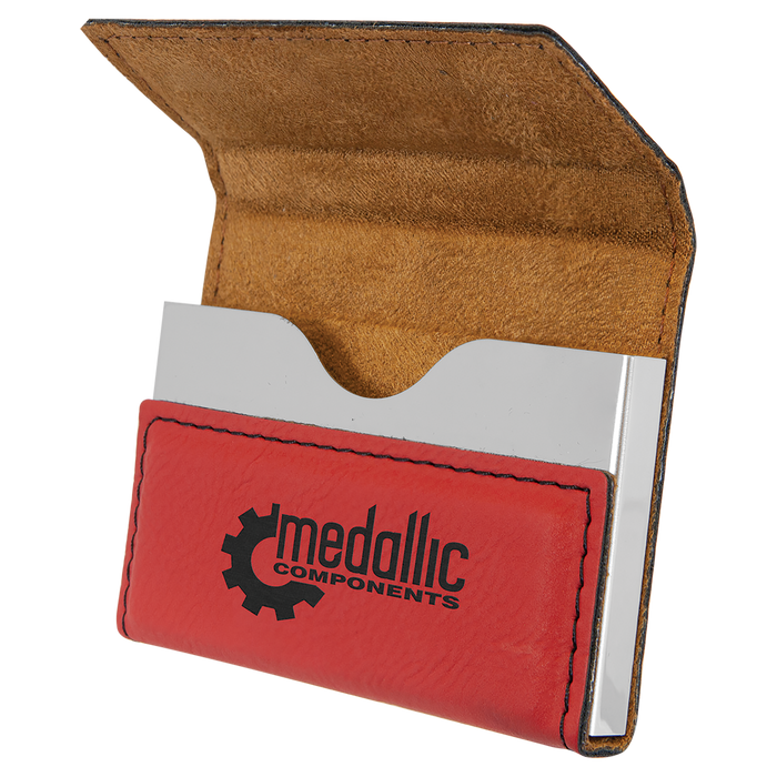 Leatherette Hard Business Card Holder - Grizzly Designs