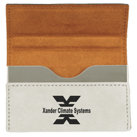 Leatherette Hard Business Card Holder - Grizzly Designs
