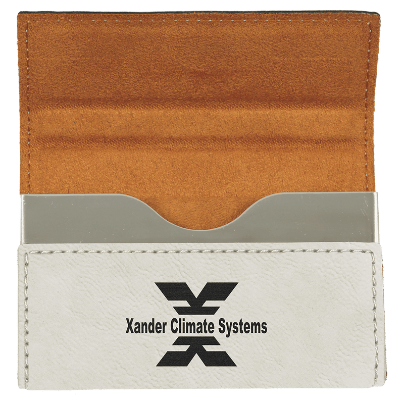 Leatherette Hard Business Card Holder - Grizzly Designs