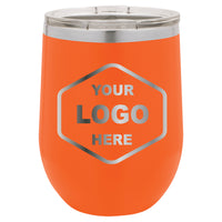 12 OZ Custom Laser Engraved Wine Tumbler - Grizzly Designs