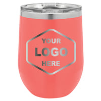 12 OZ Custom Laser Engraved Wine Tumbler - Grizzly Designs