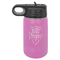 12 OZ Laser Engraved Water Bottle - Grizzly Designs