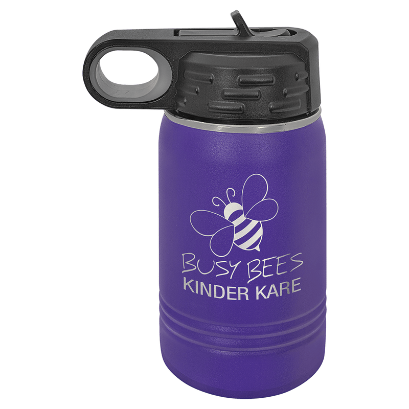 12 OZ Laser Engraved Water Bottle - Grizzly Designs