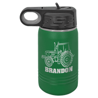 12 OZ Laser Engraved Water Bottle - Grizzly Designs