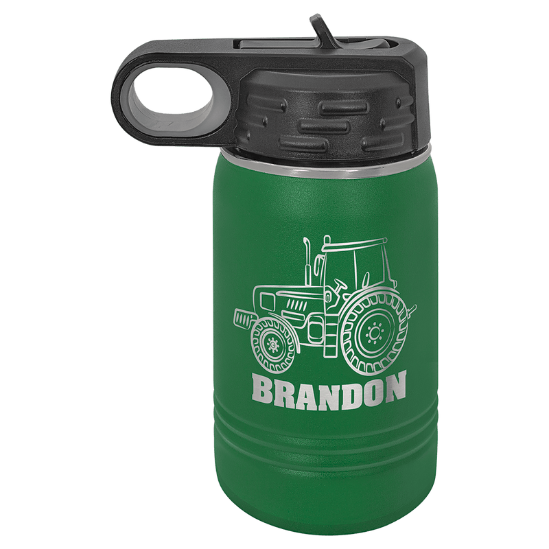 12 OZ Laser Engraved Water Bottle - Grizzly Designs