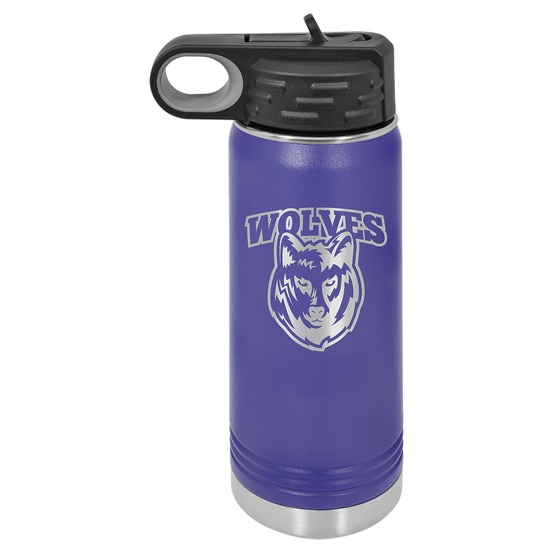 20 OZ Laser Engraved Water Bottle - Grizzly Designs