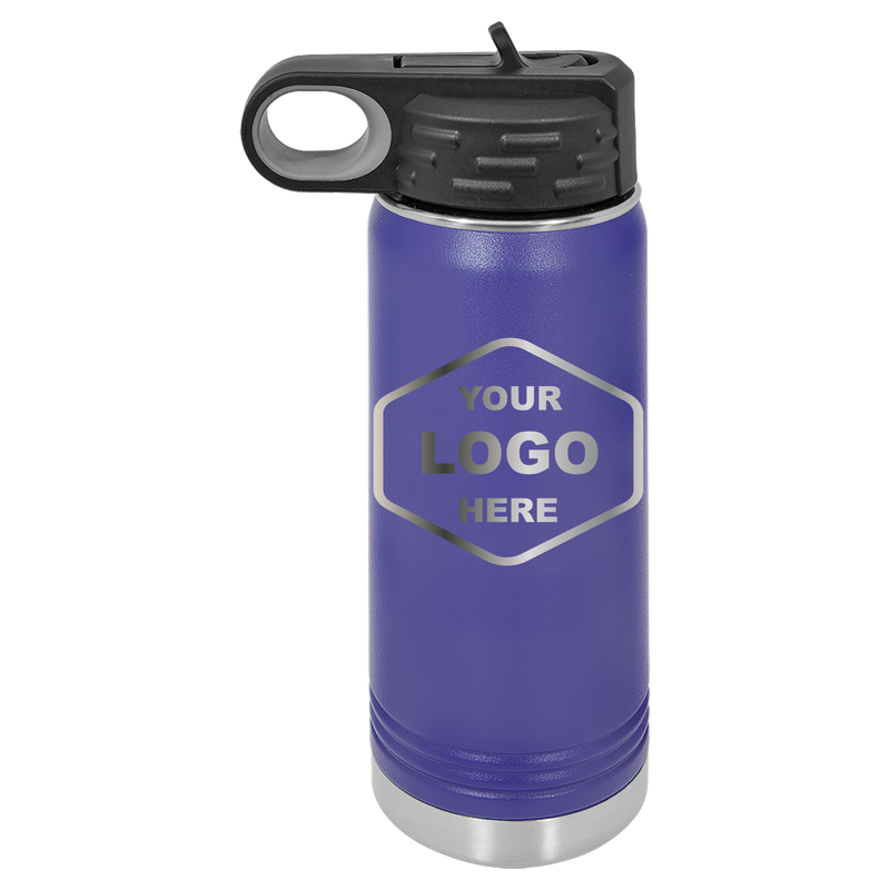 20 OZ Laser Engraved Water Bottle - Grizzly Designs