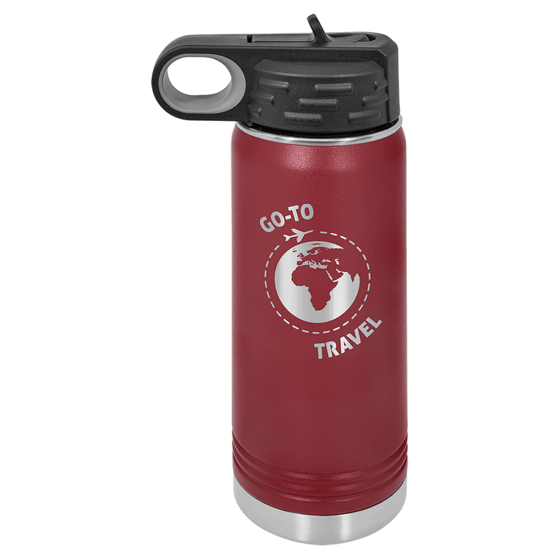 20 OZ Laser Engraved Water Bottle - Grizzly Designs