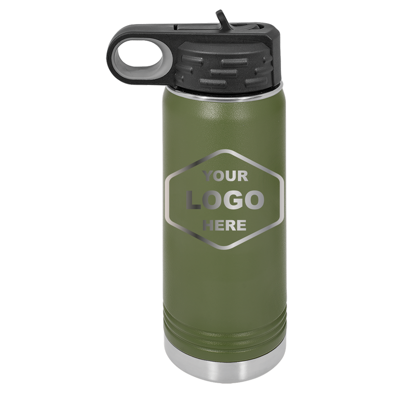 20 OZ Laser Engraved Water Bottle - Grizzly Designs