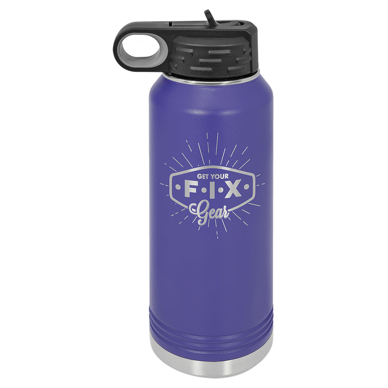 32 OZ Laser Engraved Water Bottle - Grizzly Designs