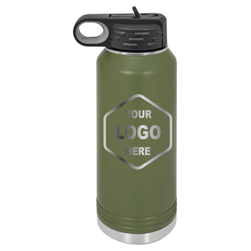 40 OZ Laser Engraved Water Bottle - Grizzly Designs
